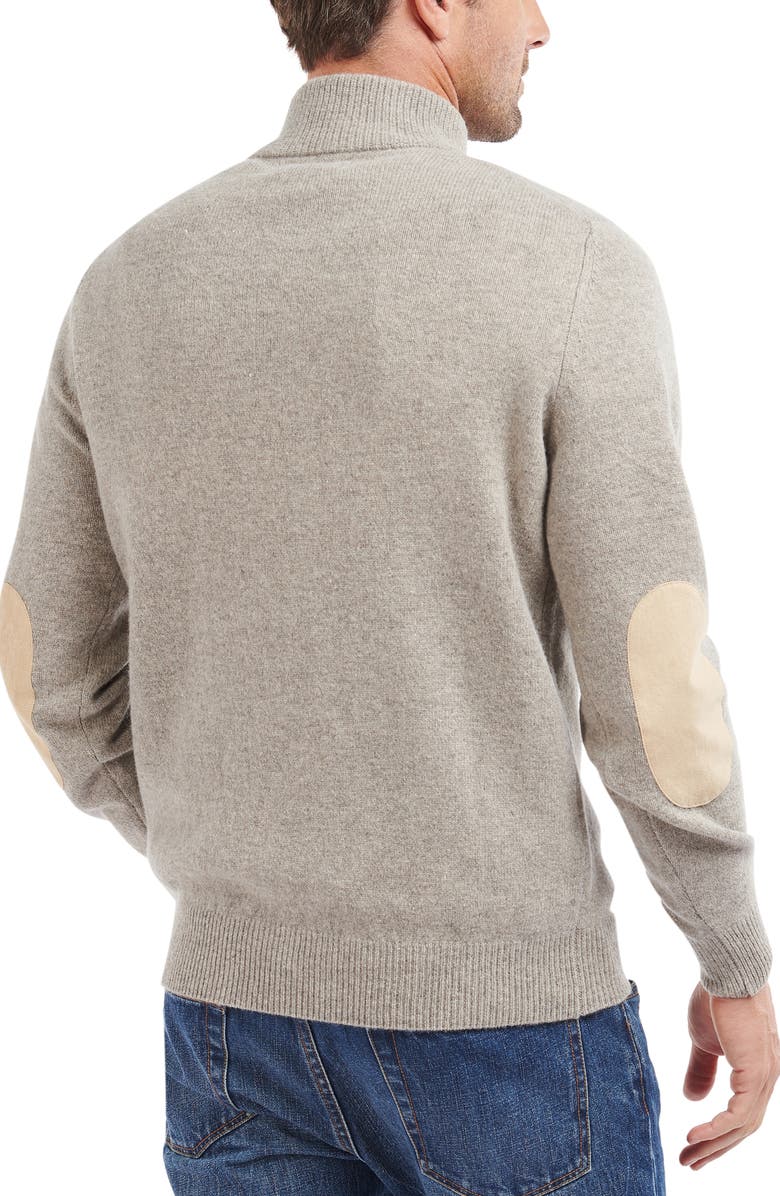 Barbour Patch Wool Quarter Zip Pullover, Alternate, color, Stone
