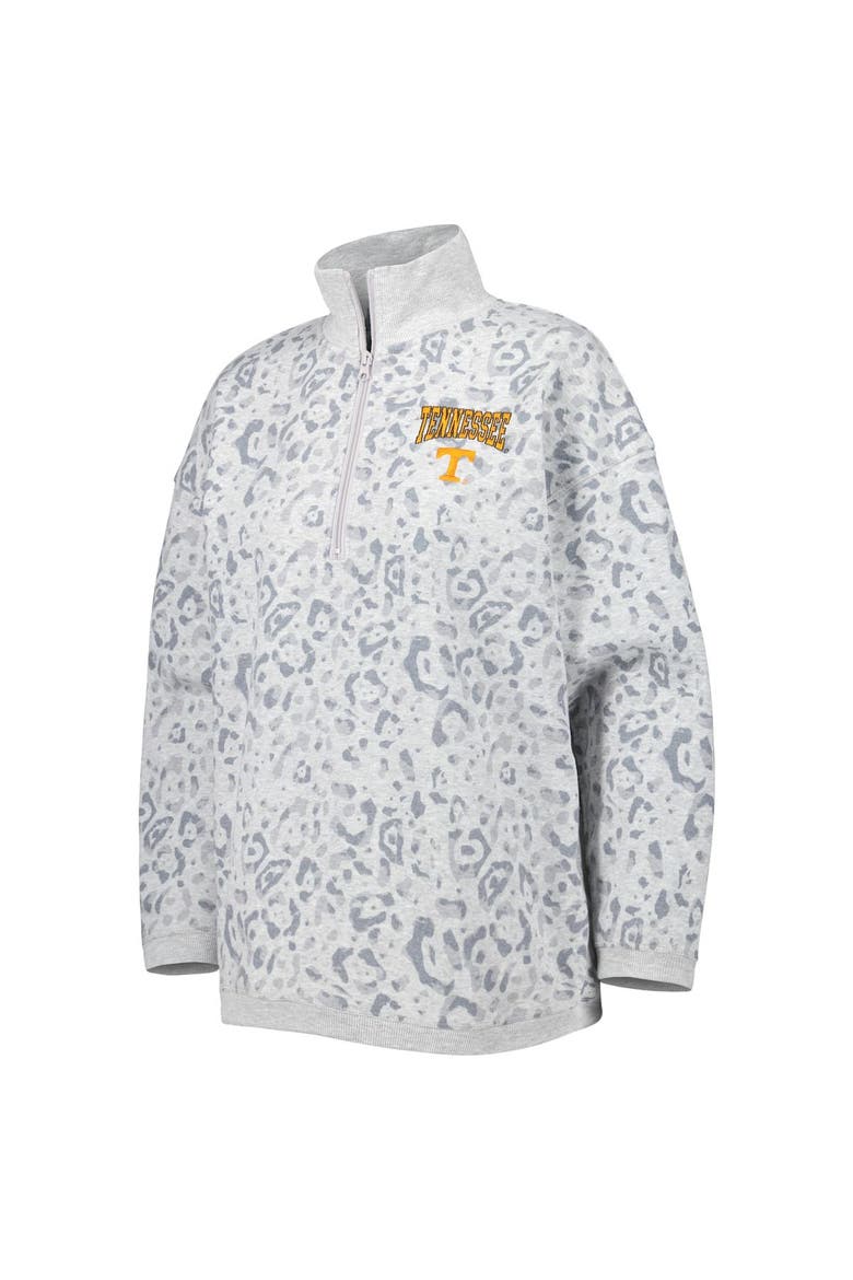 Women's Gameday Couture Heather Gray Tennessee Volunteers Leopard Quarter-Zip Sweatshirt, Alternate, color, Heather Gray