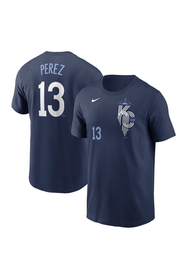 Men's Nike Salvador Perez Navy Kansas City Royals 2024 City Connect Fuse Name & Number T-Shirt, Alternate, color, Navy
