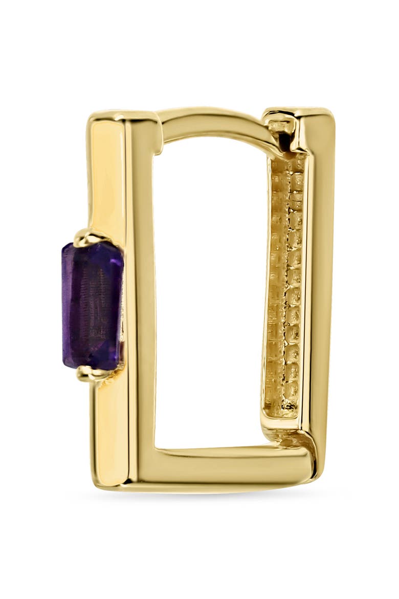 Baguette Stone Huggie Hoop Earrings, Alternate, color, 14KY