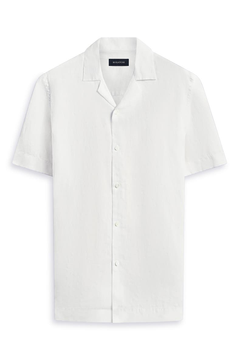 Bugatchi Jackson Shaped Fit Linen Button-Up Camp Shirt, Alternate, color, 