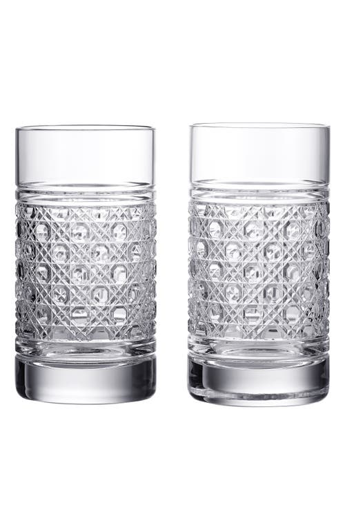 Waterford Opulence Set Of 2 Lead Crystal Highball Glasses In Transparent