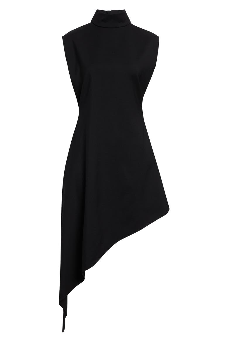 Wool Stretch Gabardine Pointed Dress, Main, color, NOIR ALAIA