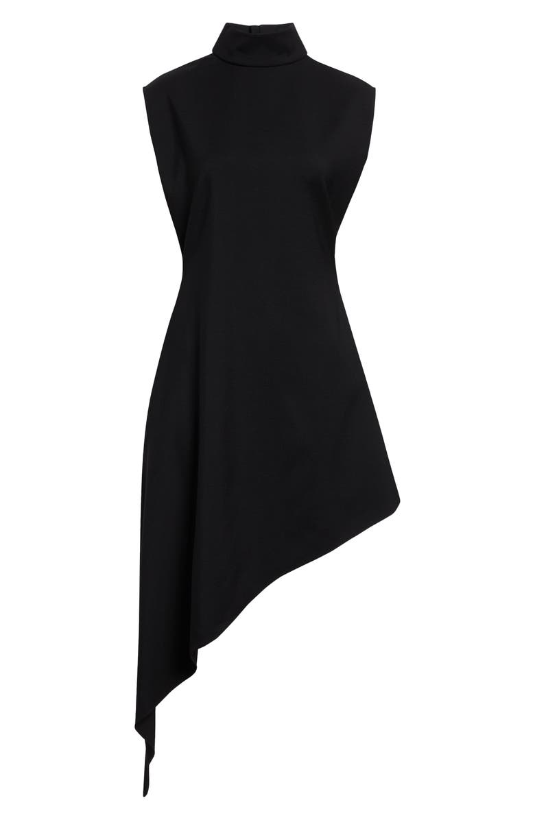 Alaïa Wool Stretch Gabardine Pointed Dress, Main, color, Noir Alaia