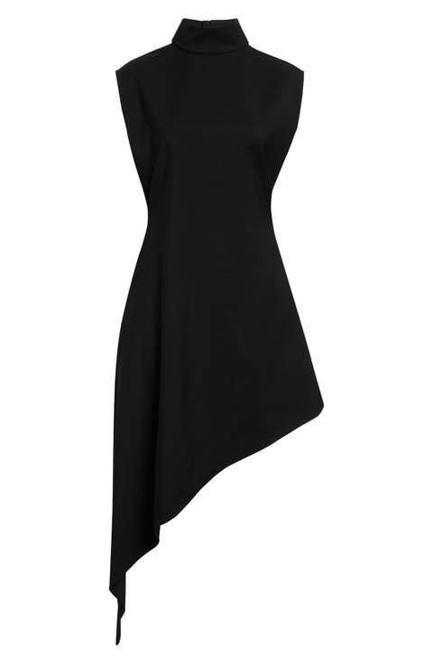 Wool Stretch Gabardine Pointed Dress