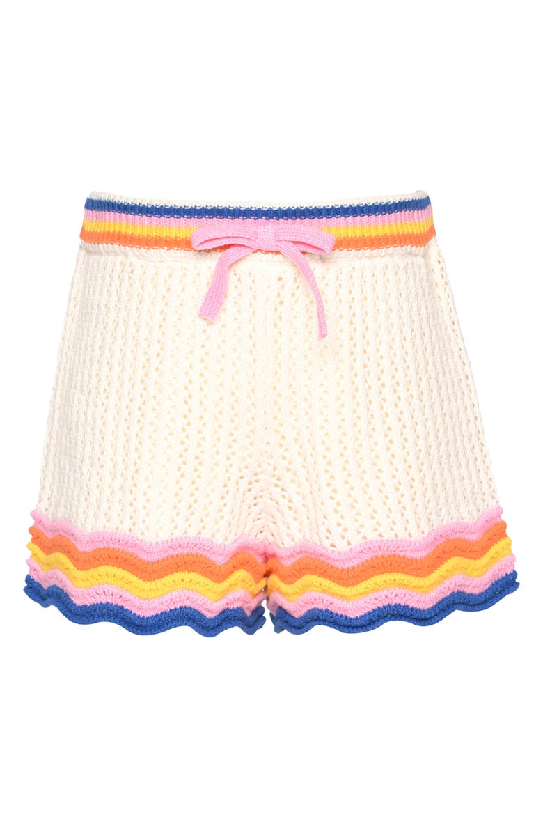 Hannah Banana Kids' Scalloped Open Knit Shorts, Main, color,