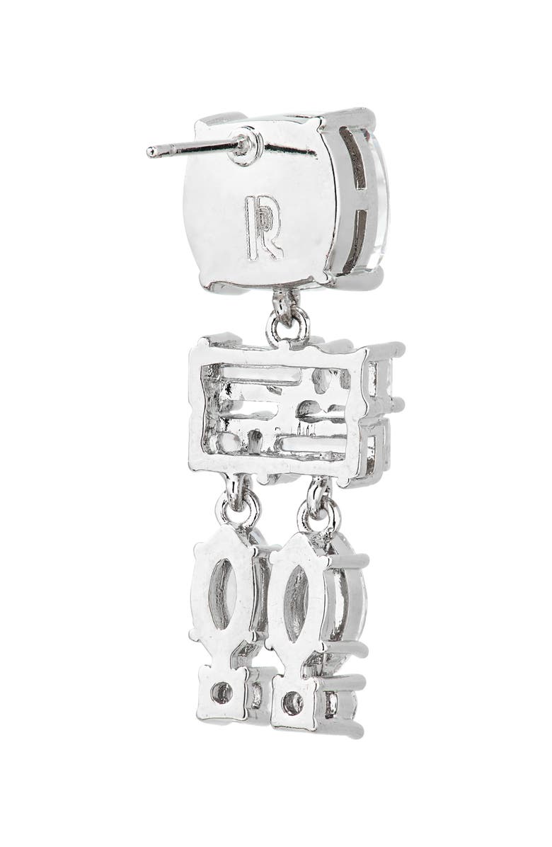 Rabanne Crystal Drop Earrings, Alternate, color, Silver / Crystal