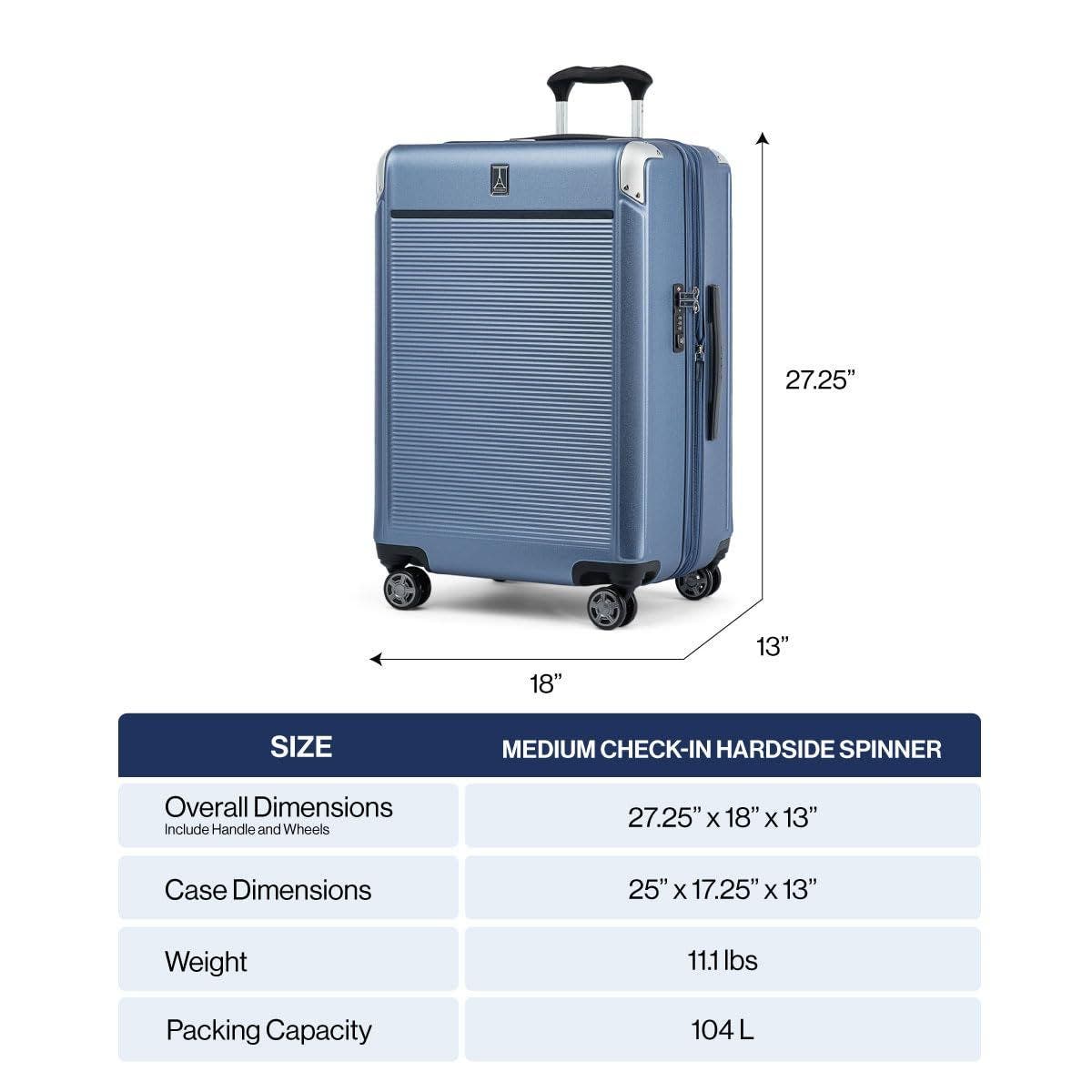 TRAVELPRO Platinum Elite Hardside Expandable Checked- Medium 25-Inch Spinner, Alternate, color, Shadow Black