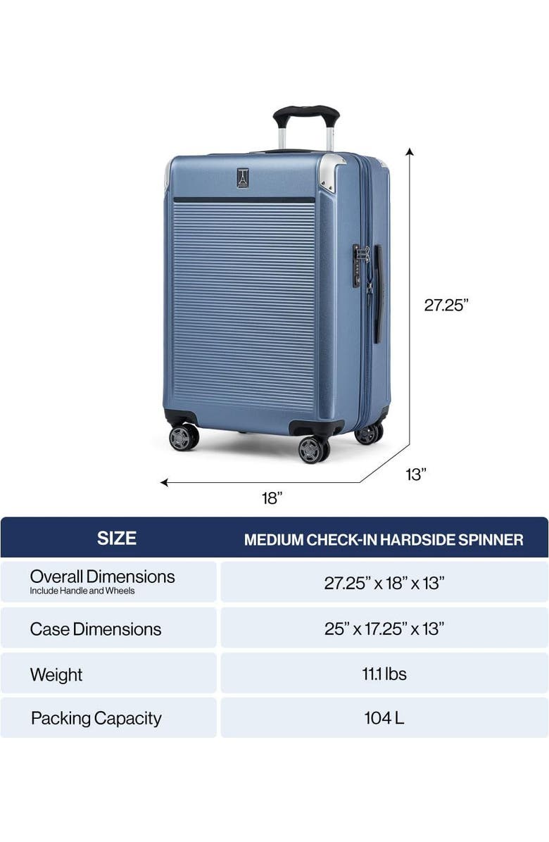 TRAVELPRO Platinum Elite Hardside Expandable Checked- Medium 25-Inch Spinner, Alternate, color, Shadow Black
