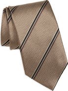 TOM FORD Stripe Herringbone Mulberry Silk Tie