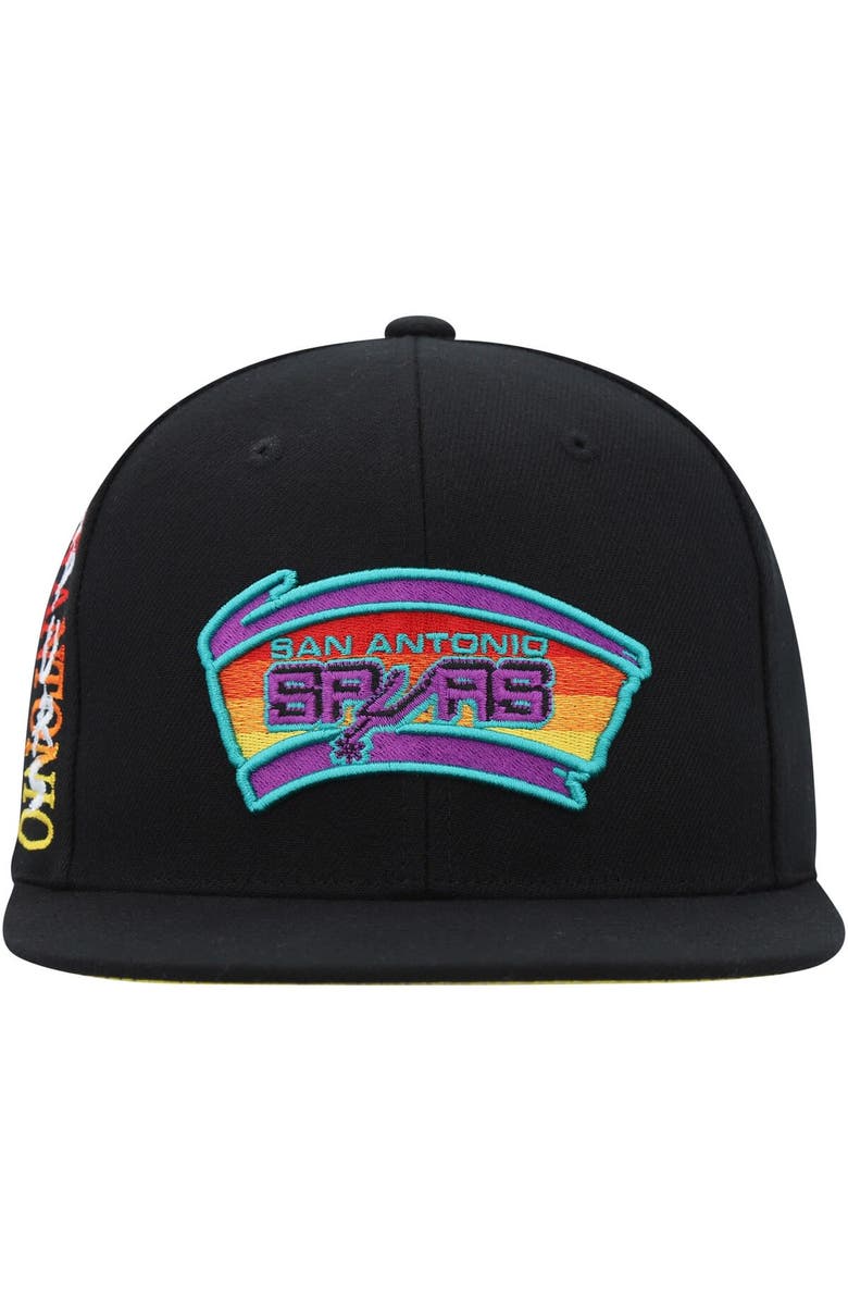Mitchell & Ness Men's Mitchell & Ness  Black San Antonio Spurs Soul High-Grade Fade Undervisor Snapback Hat, Alternate, color, 
