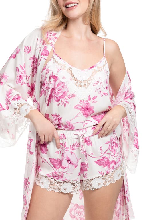 In Bloom By Jonquil Days Of Summer Lace Trim Satin Short Pajamas In Ivory