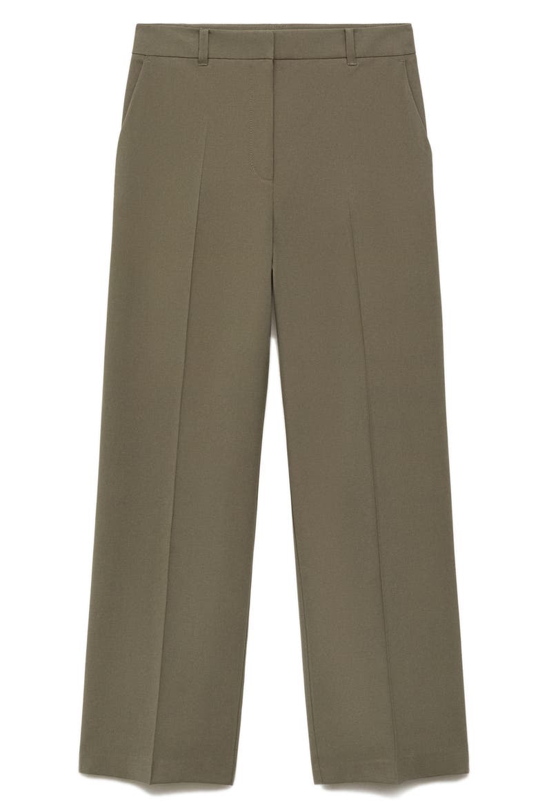 Creased Wide Leg Pants, Alternate, color, KHAKI GREEN