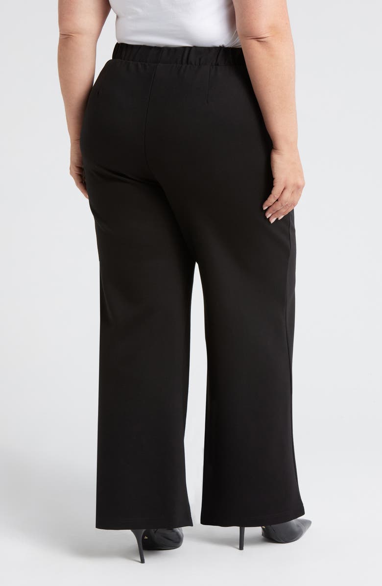 Universal Standard Stephanie Wide Leg Ponte Pants, Alternate, color, Black