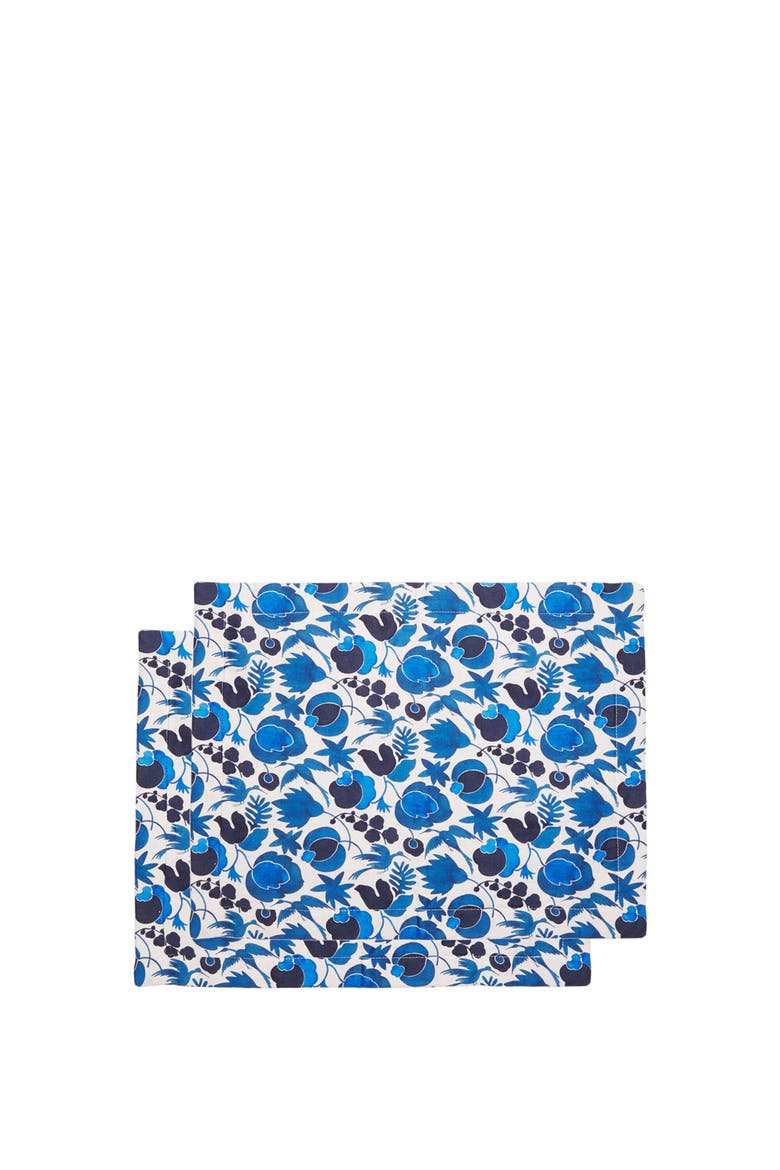 Placemats Set Of 2, Alternate, color, Wildbird Small Blue