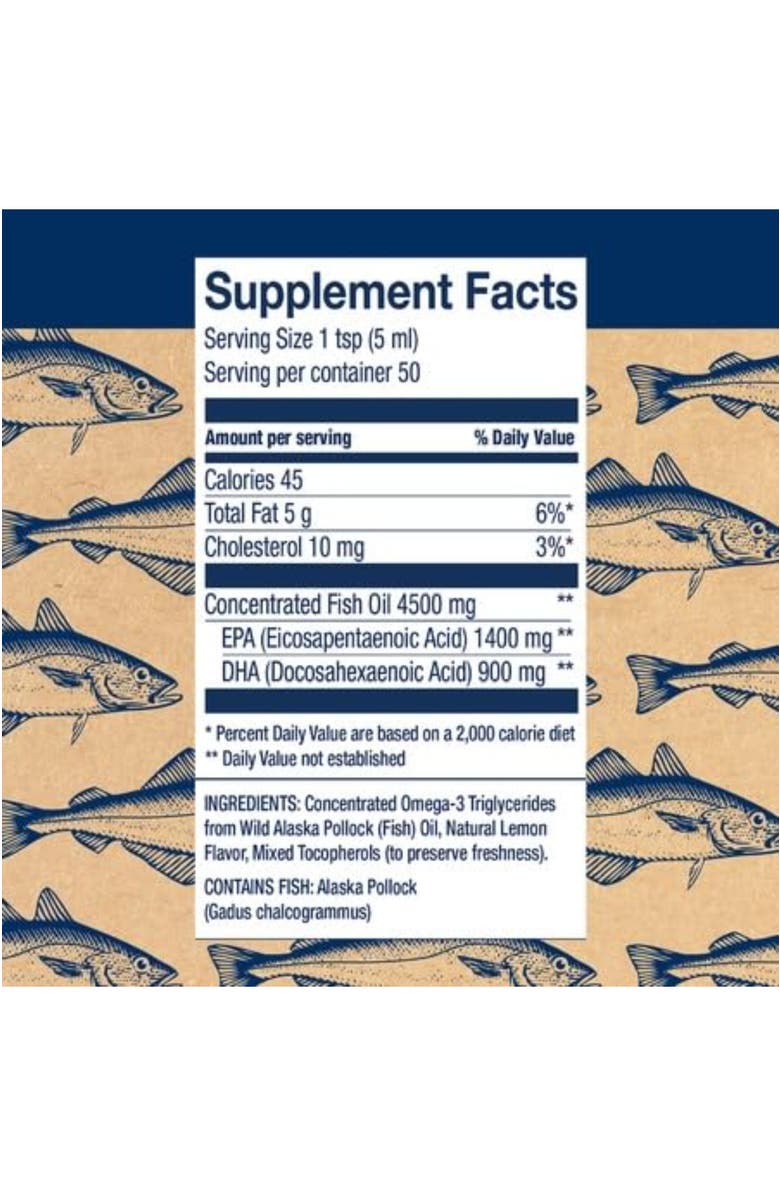 Wiley's Finest Wild Alaskan Fish Oil Peak Omega-3 Liquid Supplement - 2300Mg Epa And Dha Omega-3S - Lemon Flavor - 8.45 Oz, Alternate, color, NO COLOR