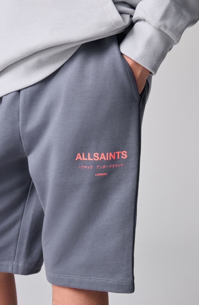 smALLSAINTS by ALLSAINTS Kids' Underground Logo Sweat Shorts, Alternate, color, Blue