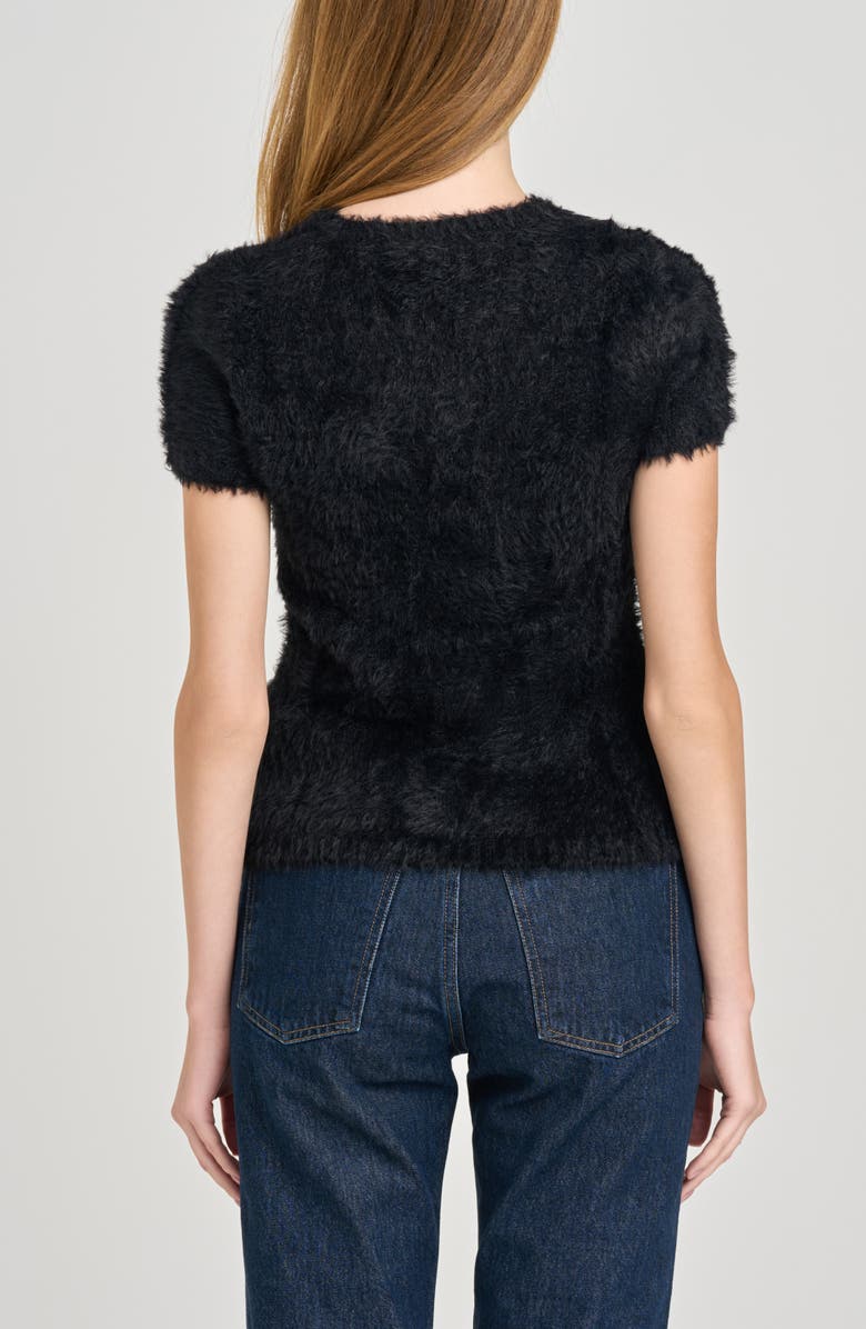 WAYF Hannah Short Sleeve Sweater, Alternate, color, Black