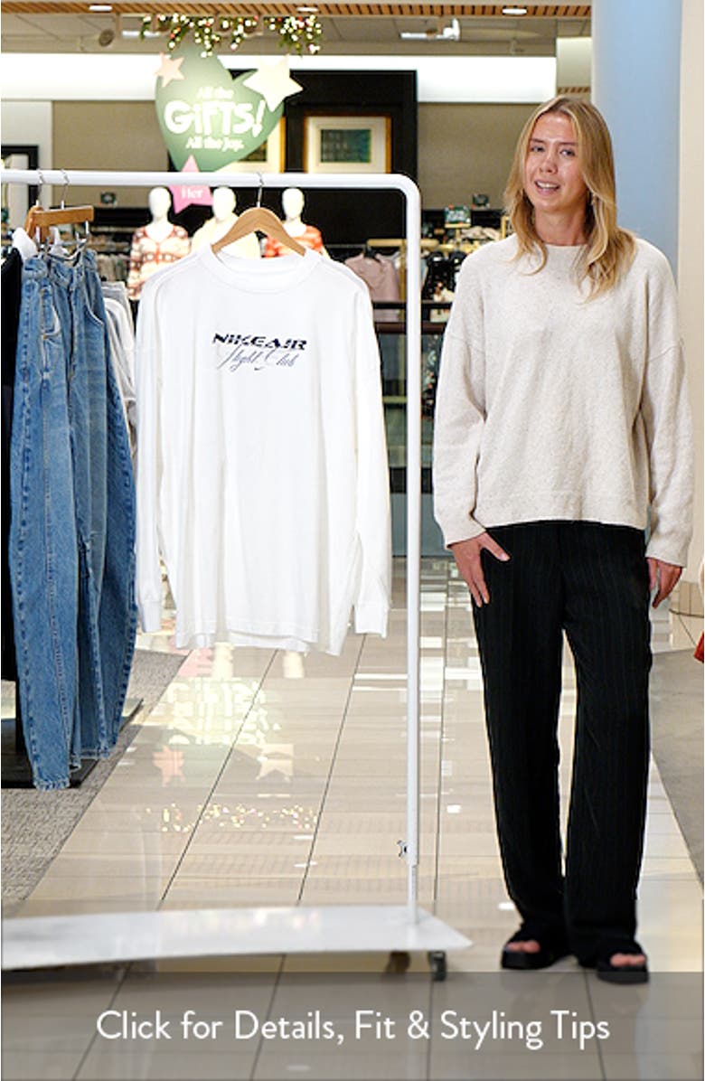 Air Flight Club Oversize Long Sleeve Graphic T-Shirt, sales video thumbnail