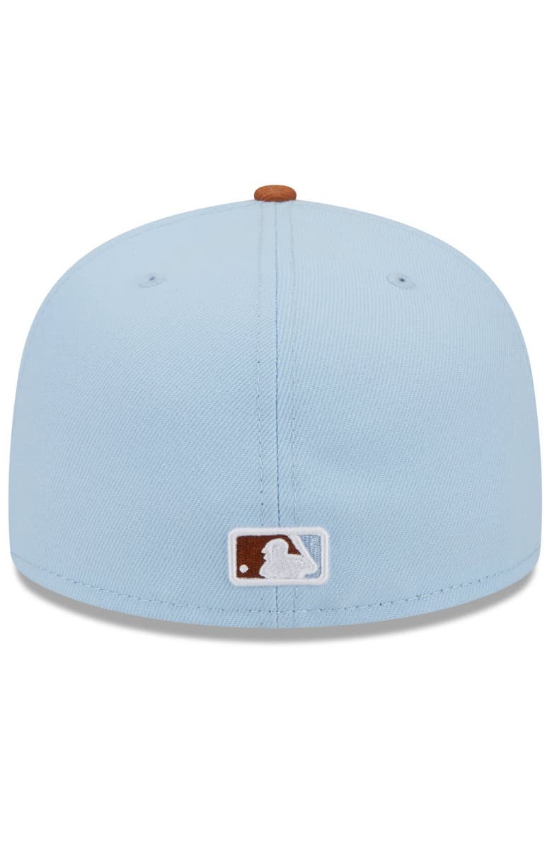 New Era Men's New Era Light Blue/Brown Oakland Athletics Spring Color Basic Two-Tone 59FIFTY Fitted Hat, Alternate, color, 