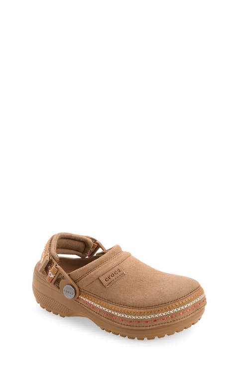 Kids' Crafted Faux Suede Stitch Clog