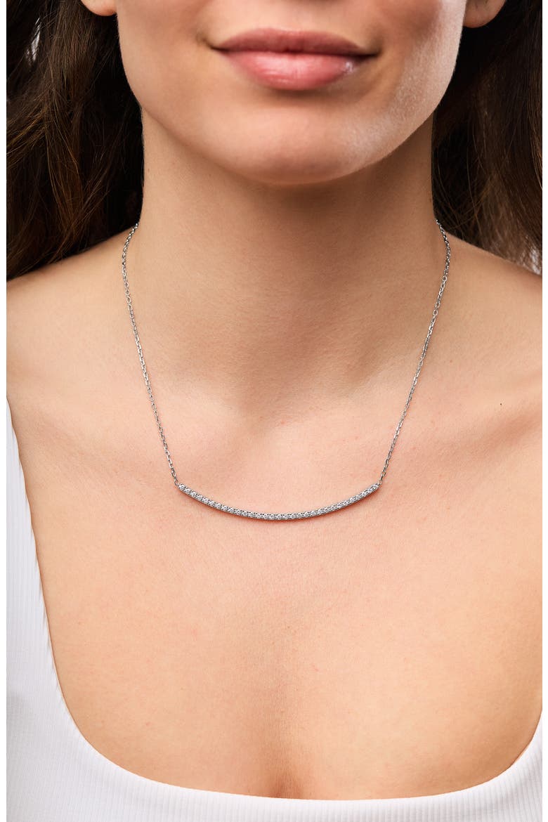 18K Gold Audrey Diamond Curve Bar Necklace, Alternate, color, 18K WHITE GOLD