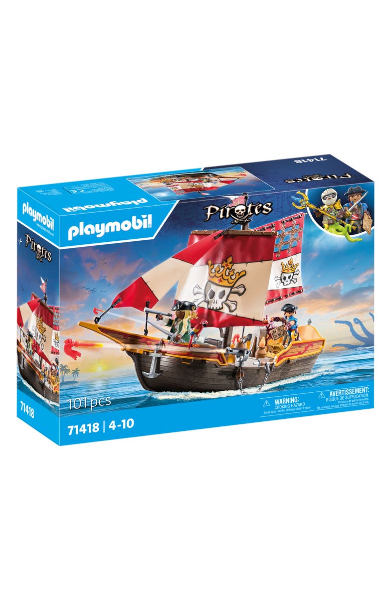 PLAYMOBIL Pirate Ship Playset, Main, color,