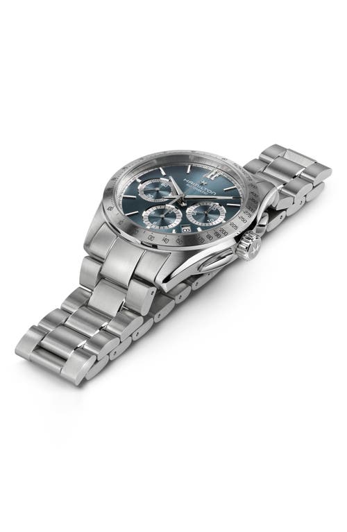 Hamilton Men's Swiss Automatic Chronograph Jazzmaster Performer Stainless Steel Bracelet Watch 42mm In Blue