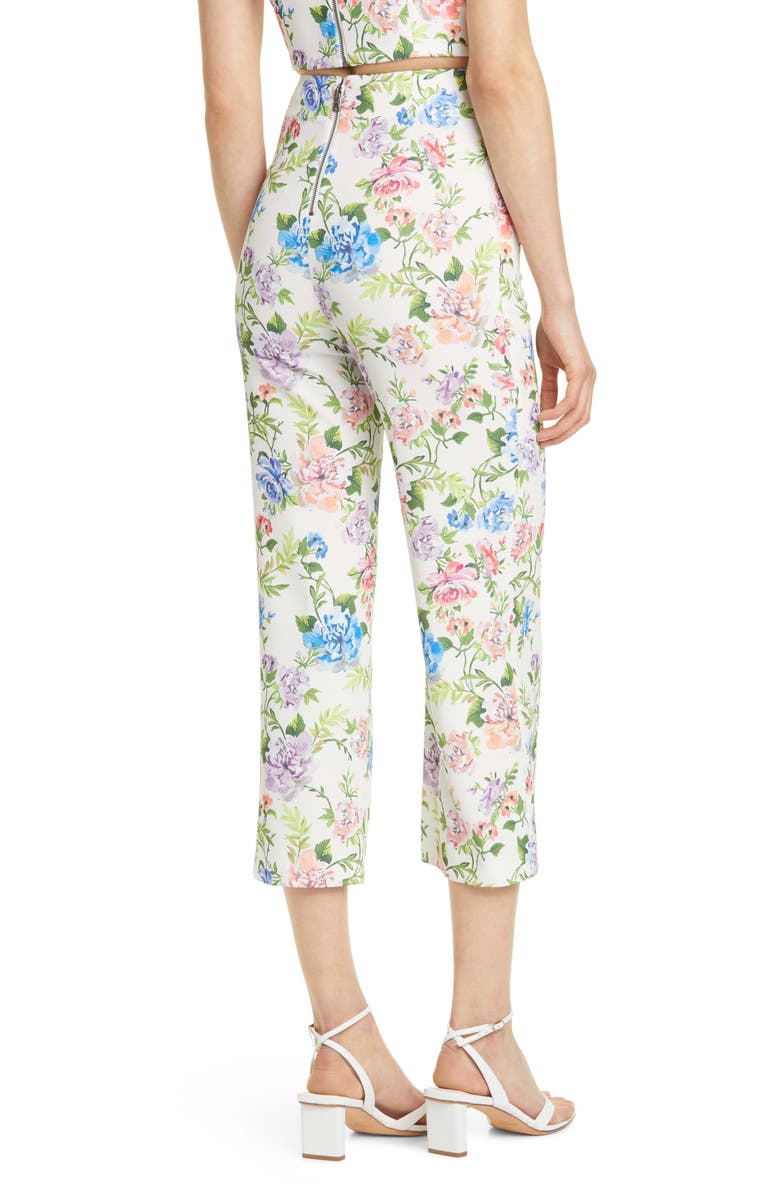 Alice + Olivia Lorinda Floral Crop Trousers, Alternate, color, 
