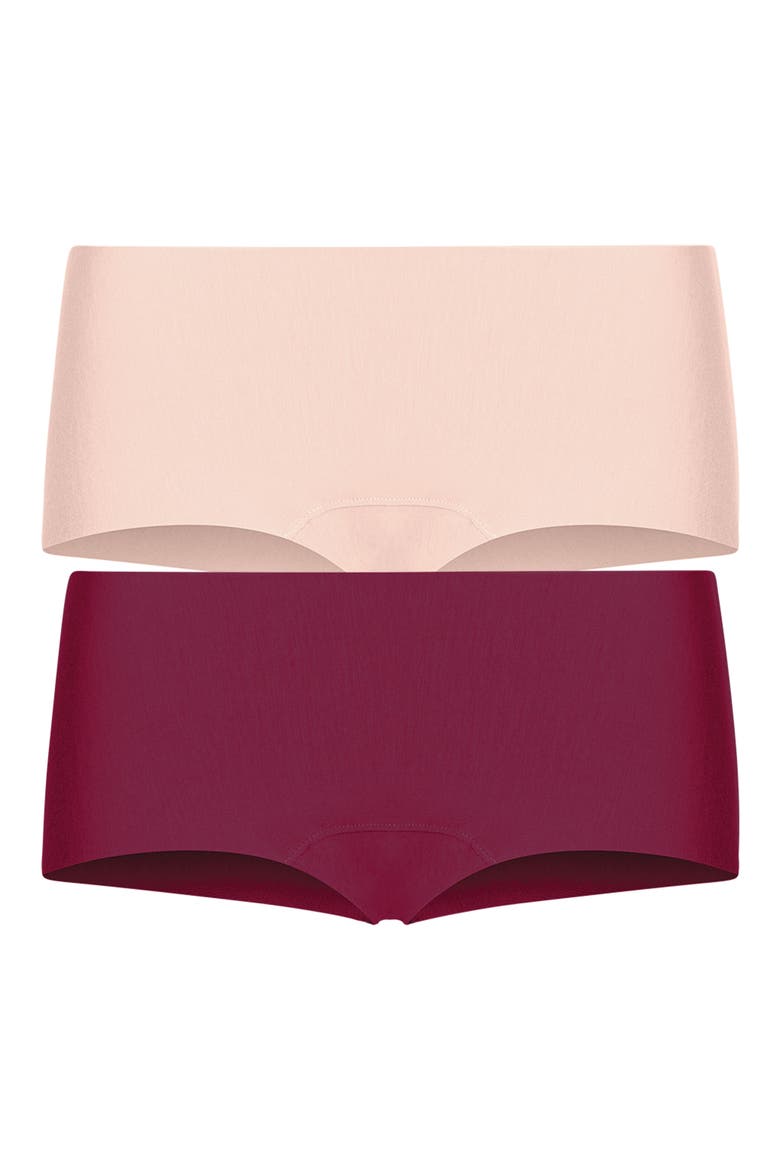 Butter 2-Pack Hipster Boyshorts, Alternate, color, BURGUNDY/ PINK