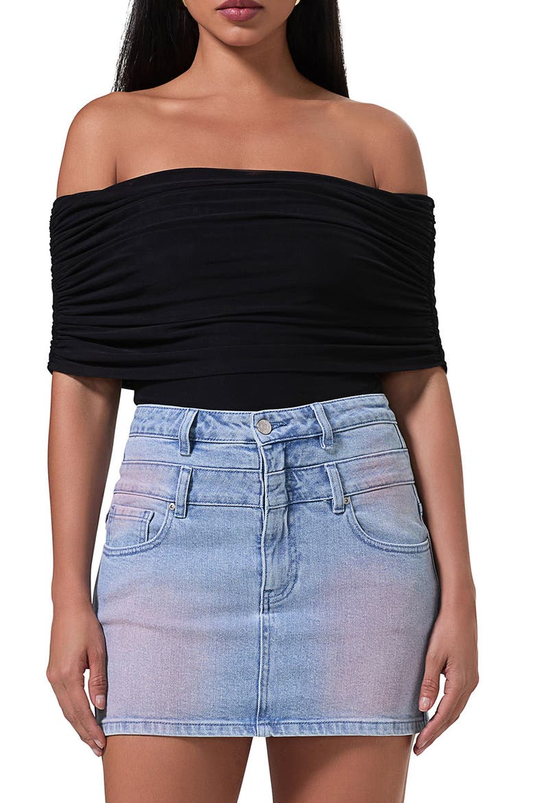 Divya Off the Shoulder Bodysuit, Main, color, NOIR