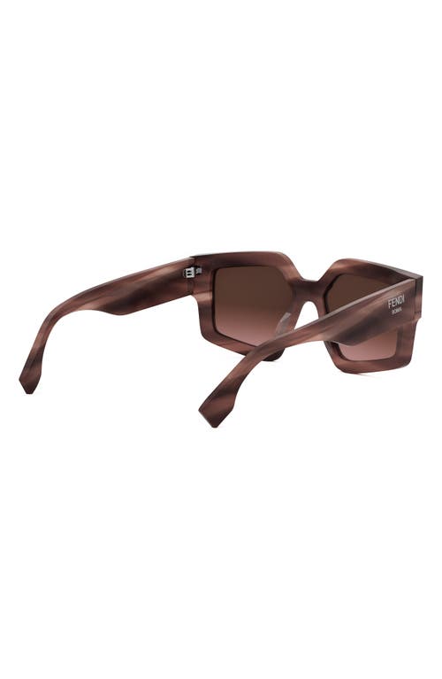 Shop Fendi Roma 52mm Square Sunglasses In Pink/other/gradient Brown