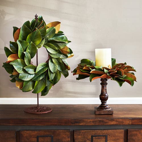 Darby Creek Trading Real Touch Magnolia Leaf Mini Wreath