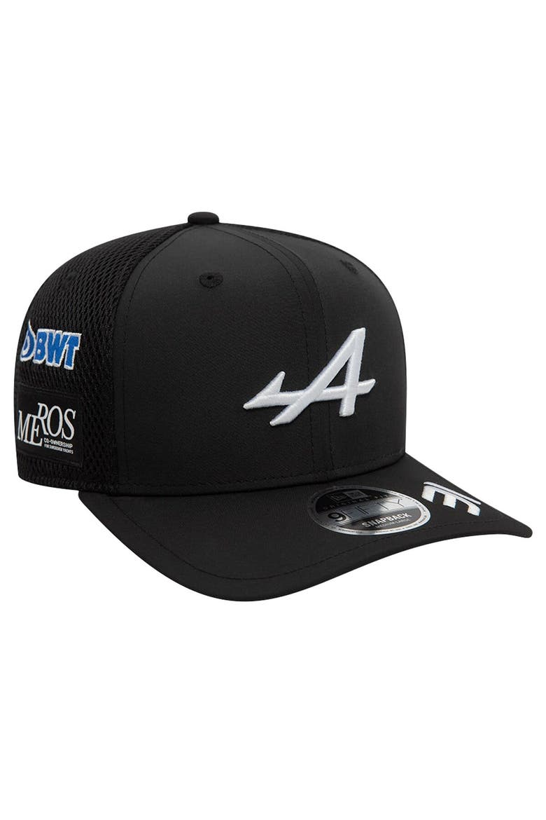 Men's New Era Esteban Ocon Black Alpine Team Driver 9FIFTY Trucker Adjustable Hat, Main, color, Black