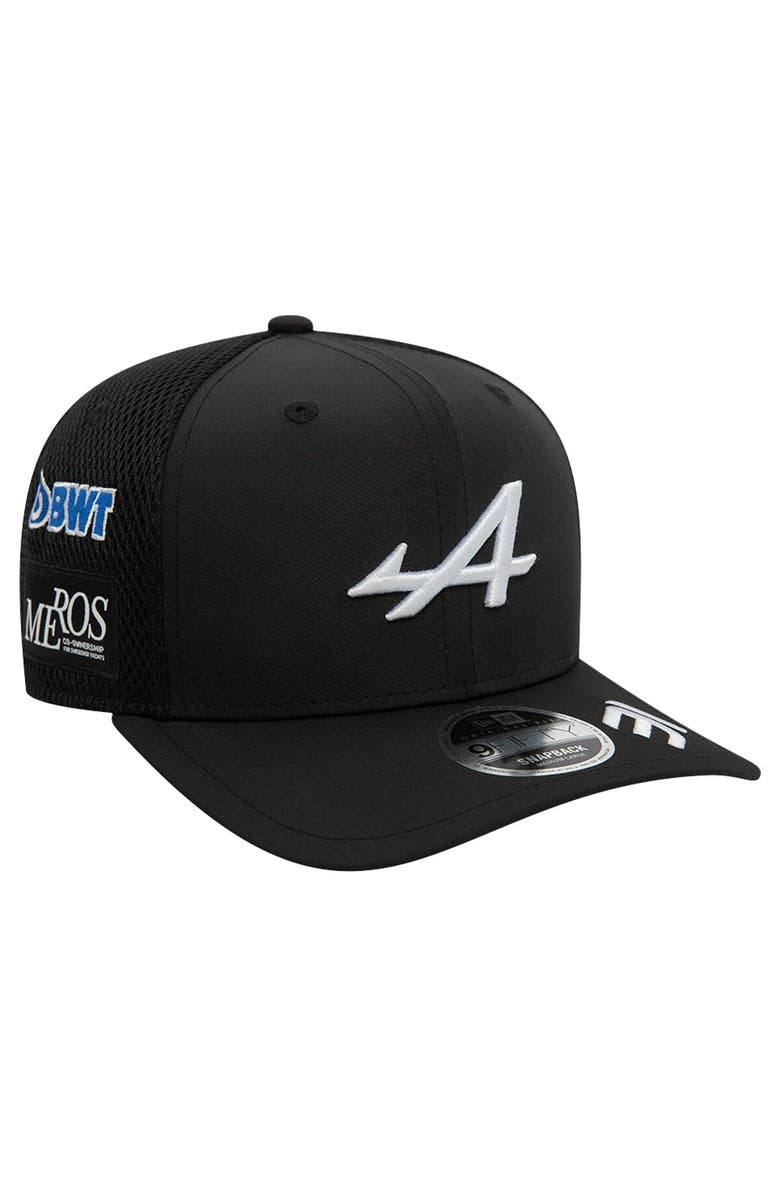 New Era Men's New Era Esteban Ocon Black Alpine Team Driver 9FIFTY Trucker Adjustable Hat, Main, color, 
