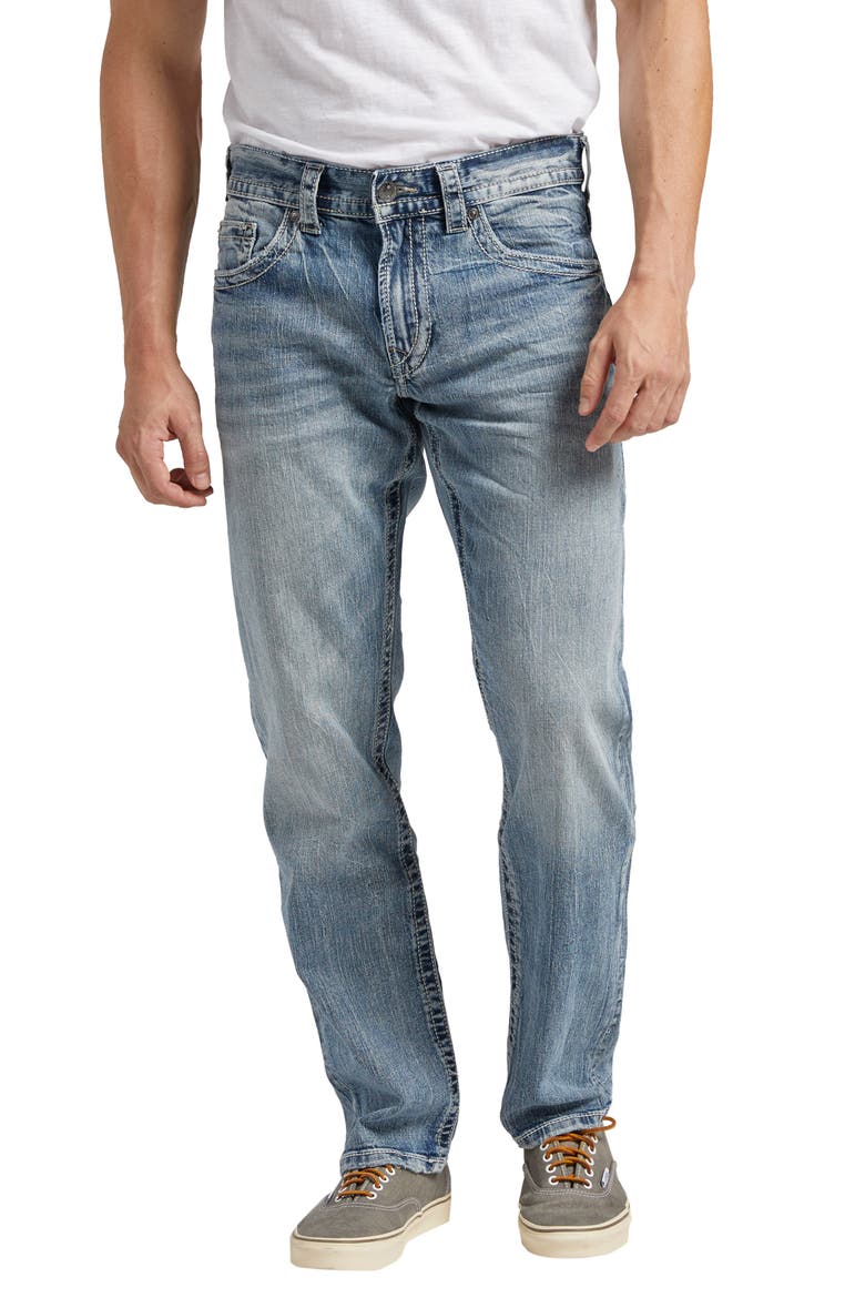 Eddie Relaxed Fit Straight Leg Jeans, Main, color, LIGHT INDIGO