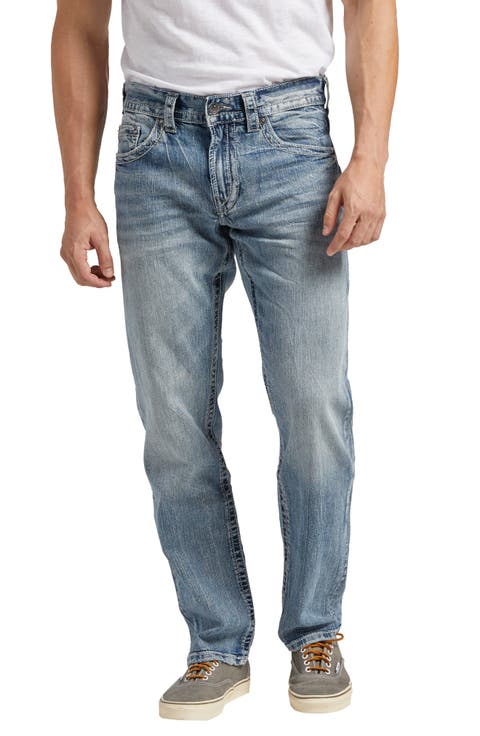 Eddie Relaxed Fit Straight Leg Jeans (Light Indigo)