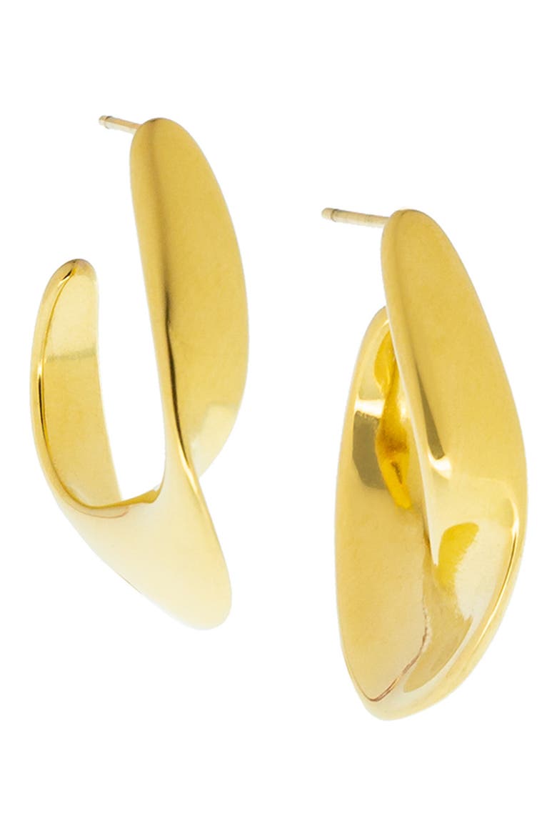 Collette Wavy Hoop Earrings, Main, color, GOLD