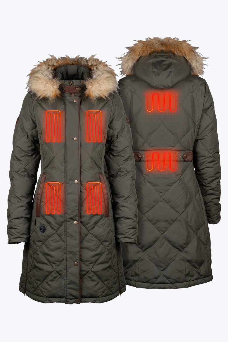 Women's Carlyle Heated Jacket, Alternate, color, Forest Green