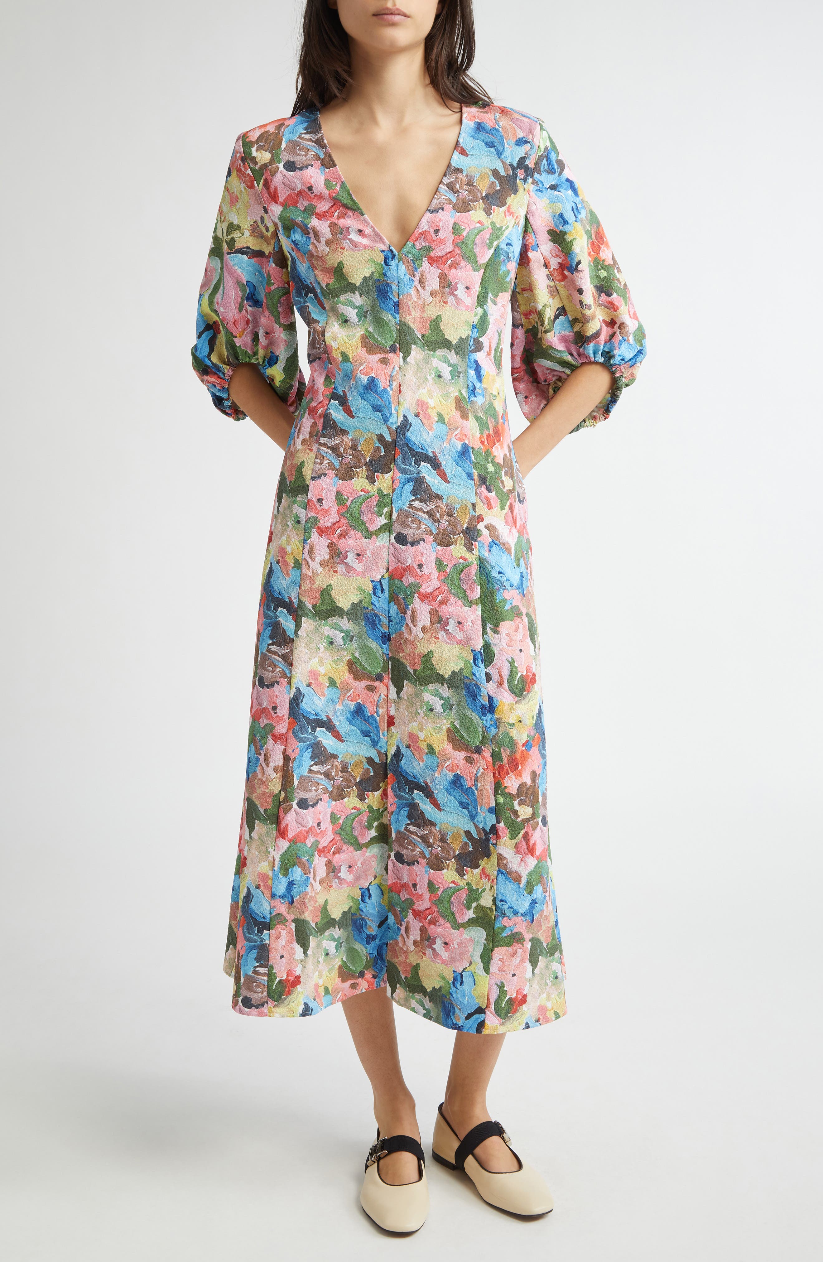 Stine Goya Floral Midi Dress