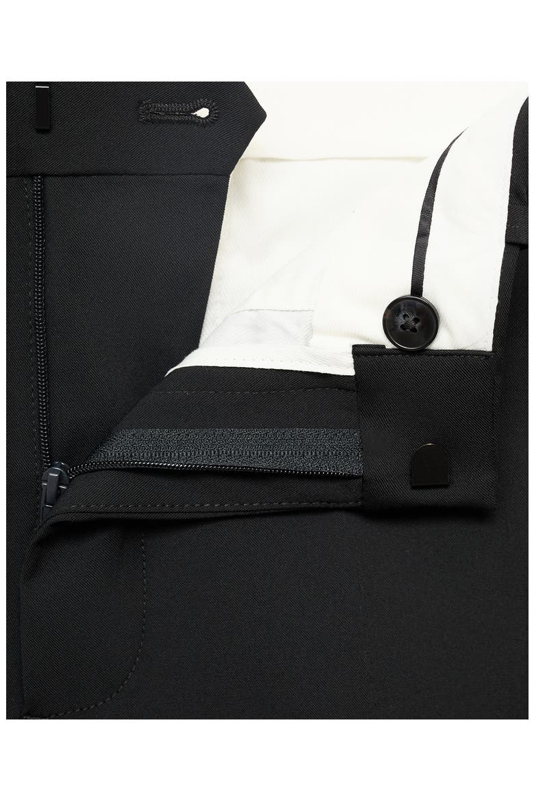 Slim Fit Flat Front Pants, Alternate, color, BLACK