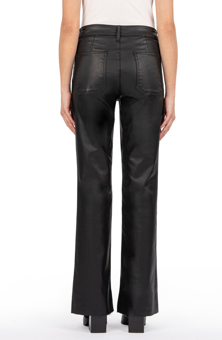 KUT from the Kloth Stella Fab Ab Raw Hem Coated Flare Jeans, Alternate, color, 