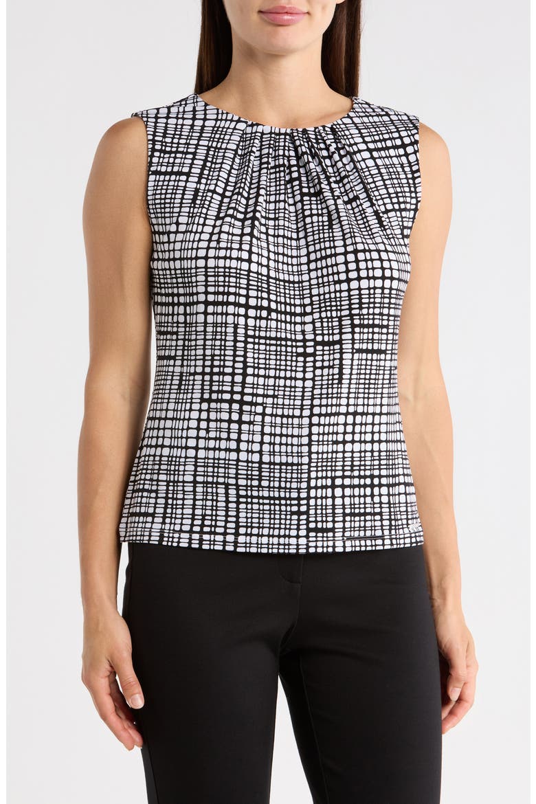 Pleat Front Tank, Main, color, BLACK/ WHITE