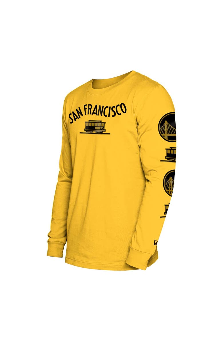 New Era Men's New Era Yellow Golden State Warriors 2023/24 City Edition Long Sleeve T-Shirt, Alternate, color, 