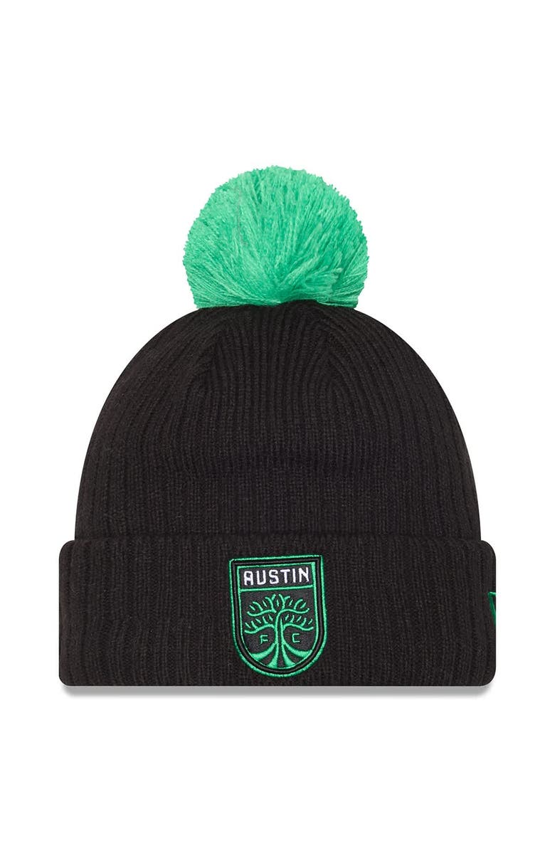 New Era Men's New Era  Black Austin FC 2025 Jersey Hook Cuffed Knit Hat with Pom, Main, color, Black