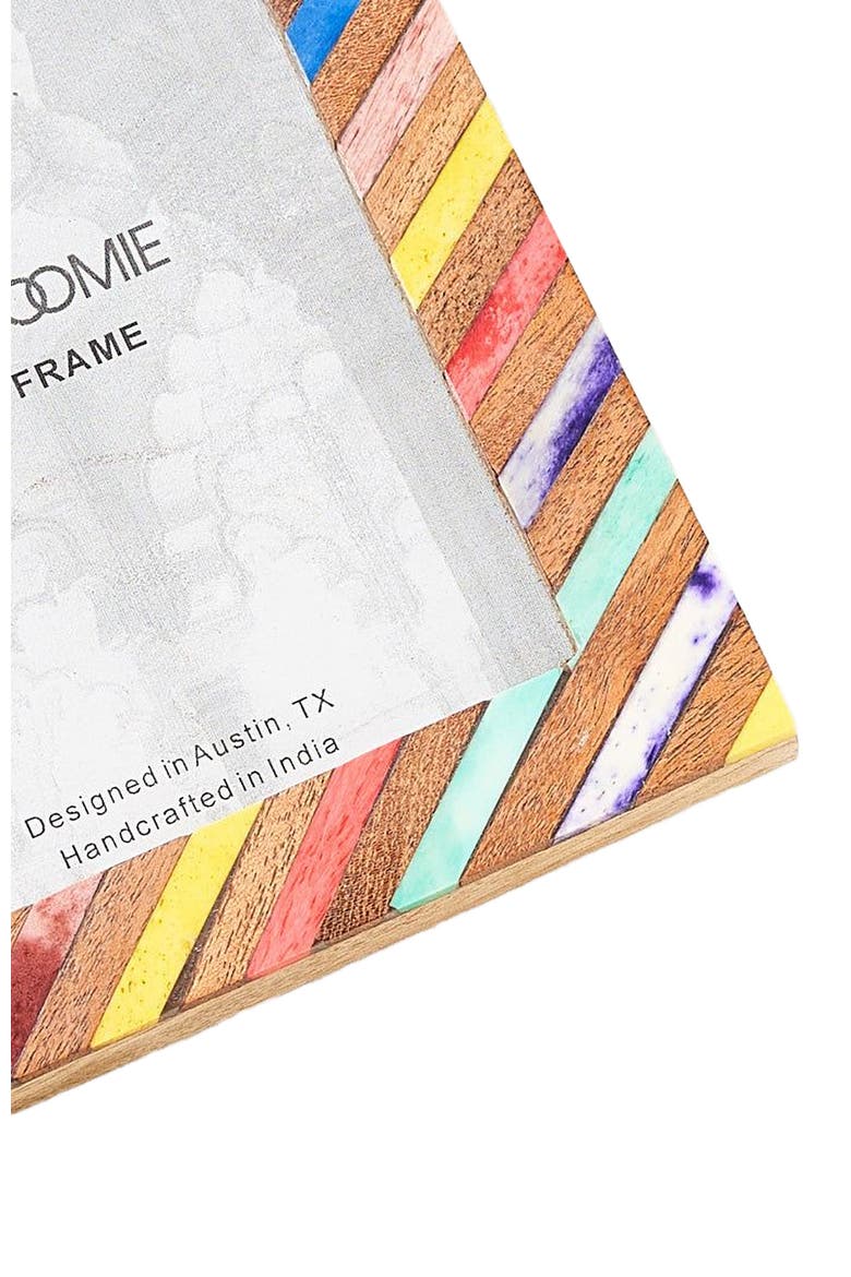 Banka Mundi 4x6 Multicolor Double Picture Frame - Bone, Wood, Alternate, color, Multicolor