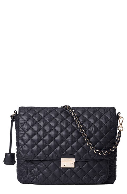 Large Crosby Lock Quilted Nylon Crossbody Bag