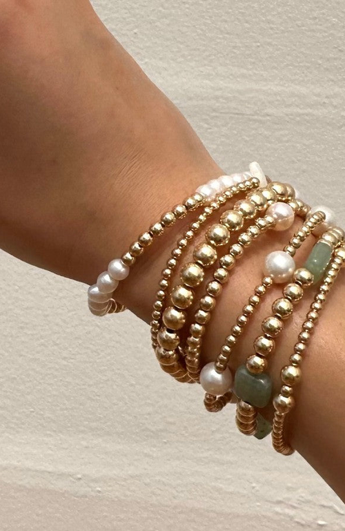Little Sky Stone Elliot Pearl Bead Bracelet In Gold