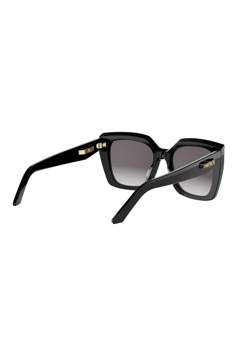 CDior S5I 55mm Square Sunglasses, Alternate, color, SHINY BLACK / GRADIENT SMOKE