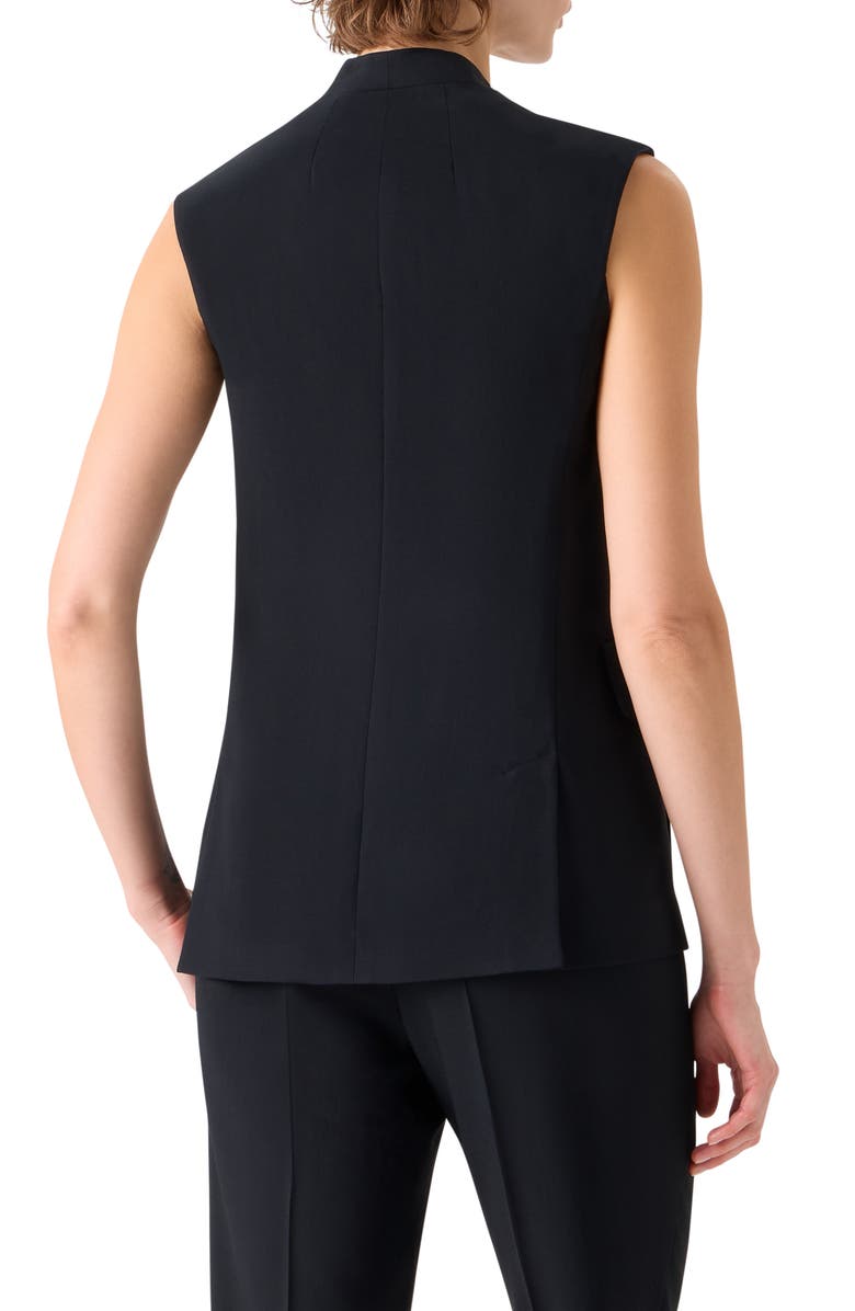 Akris Martina Tailored Wool Blend Vest, Alternate, color, Black